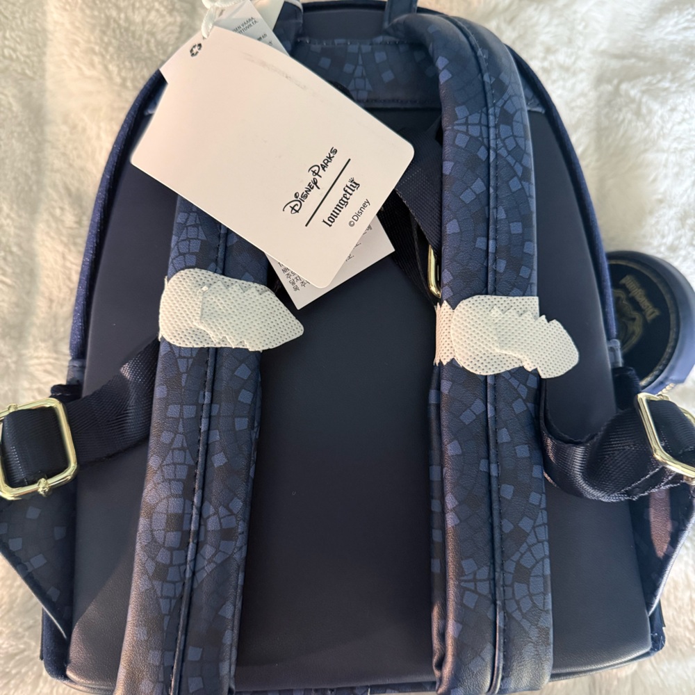 Club 33  Blue Velvet Luxury Disney Loungefly Backpack Brand New with Tags 🪄 - Picture 8 of 14